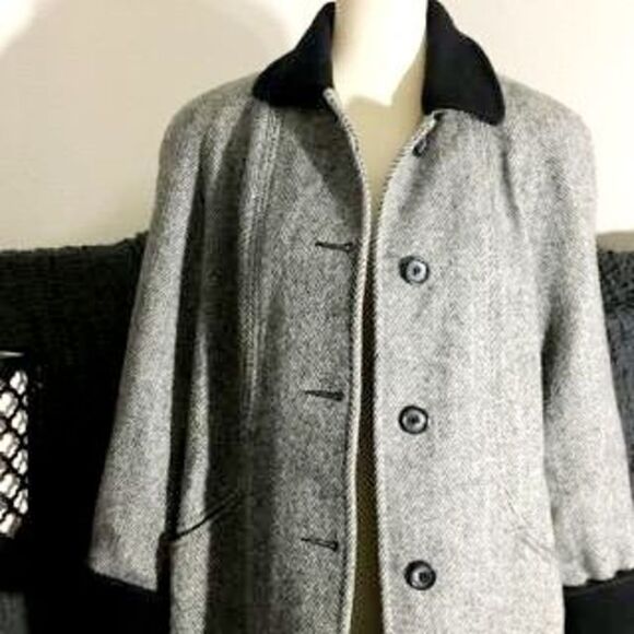 Herman Kay VTG Wool Gray Coat/Jacket Size 10P - Picture 6 of 12